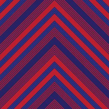 Red and Blue Chevron Diagonal Stripes seamless pattern background Stock Illustration