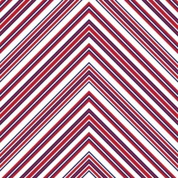 Red and Blue Chevron Diagonal Stripes seamless pattern background Stock Illustration