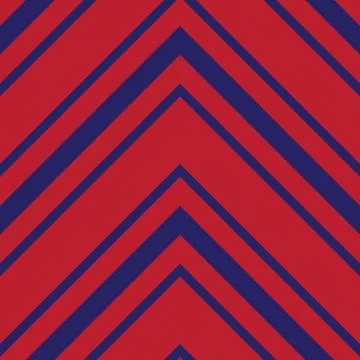 Red and Blue Chevron Diagonal Stripes seamless pattern background Stock Illustration