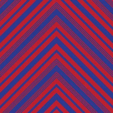 Red and Blue Chevron Diagonal Stripes seamless pattern background Illustrazione stock