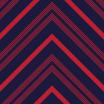 Red and Blue Chevron Diagonal Stripes seamless pattern background Illustrazione stock
