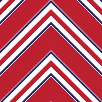 Red and Blue Chevron Diagonal Stripes seamless pattern background Stock Illustration
