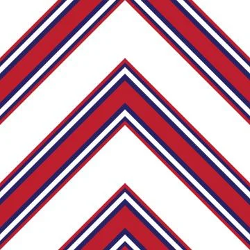 Red and Blue Chevron Diagonal Stripes seamless pattern background Stock Illustration