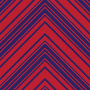 Red and Blue Chevron Diagonal Stripes seamless pattern background Stock Illustration