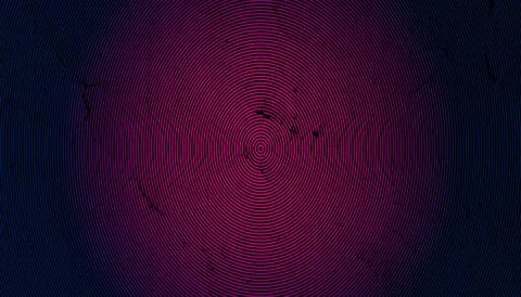 A red and blue circle with a black background, grunge texture spiral Stock Illustration