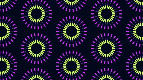 Red and blue circle pattern on black background Stock Footage 263540926