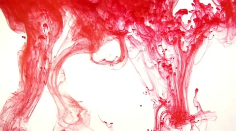 Red and blue clouds of ink in water, white background, abstract background Stock Footage 40447790