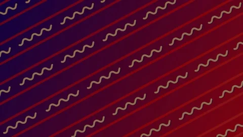 Red and blue color parallel squiggly line pattern background Stock Footage 225506455