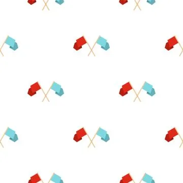 Red and blue crossed flags pattern seamless Stock Illustration