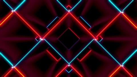 Red And Blue Cubes Rotated Wave Seamless VJ Loop Stock Footage 113336742