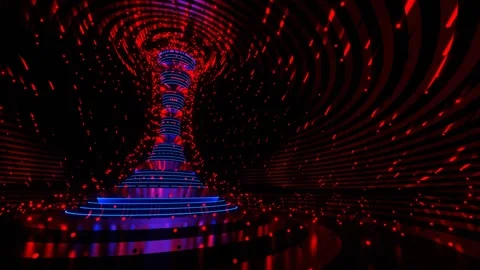 Red and Blue Cyber Strobe Carousel Background VJ Loop in 4K Stock Footage 265948090