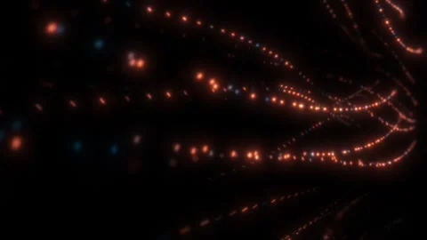 Red and Blue Data Flow Tenticle Particles Glowing on Black Background Weaving Stock Footage 331275760