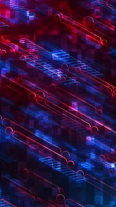 Red and Blue Digital Data Circuit Background Video stock 341369408