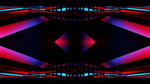 Red and Blue Disco Guide Kaleidoscope Background VJ Loop in 4K Video stock 328972299