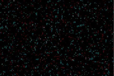 Red and blue dots digital background on black background Stock Illustration