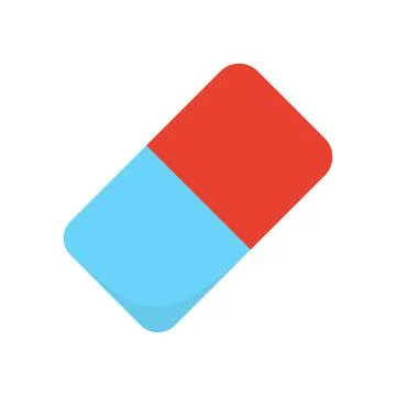 Red and blue eraser. Stock Illustration