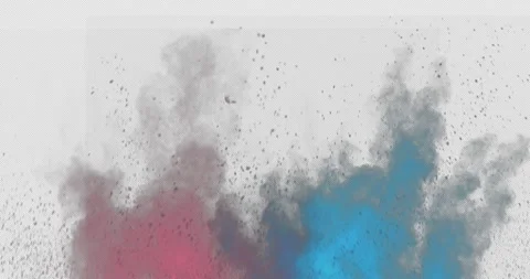 Red And Blue Explosion Powder Stock Footage 205570674