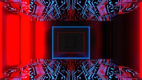 Red and Blue Fast Strobe Chip Corridor Background VJ Loop in 4K Stock Footage 307688839