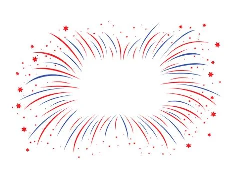 Red and blue firework Stock Illustration