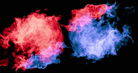 Red And Blue Flame Stock Footage 172424270