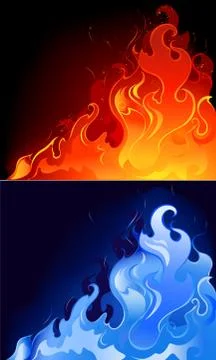 Red and Blue Flames Illustrazione stock