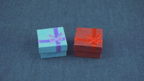 Red and blue gift box Stock Footage 102924786
