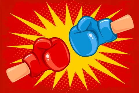 Red and blue gloves Stock Illustration