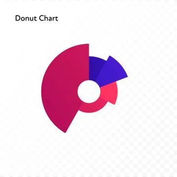 Red and blue gradient donut chart Stock Illustration