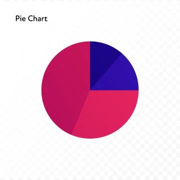 Red and blue gradient pie chart. Stock Illustration