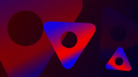 Red and blue gradient rotating triangular shape background Stock Footage 204728015