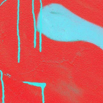 Red and Blue Graffiti pattern on the Wall. Close Up. Urban Wallpaper Stock-Fotos