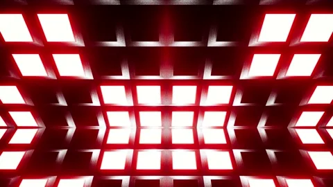 Red and Blue grid pattern lights inside cube Background Stock Footage 220235199