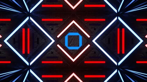 Red and Blue Hieroglyph Strobe Wall Background VJ Loop in 4K Stock Footage 342408403