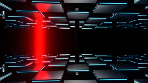 Red and Blue Horizontal Abstract Neon Strobe Background VJ Loop in 4K Stock Footage 260633730