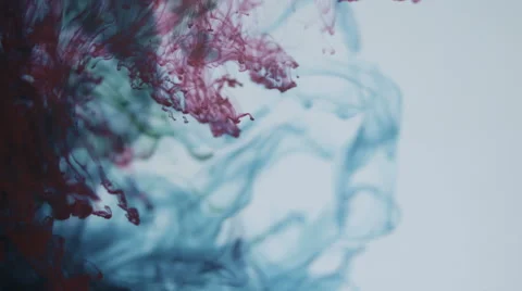 Red and blue ink Stock Footage 52971228