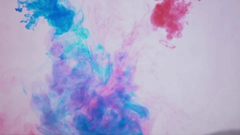 Red and blue ink mixed in water. Stock Footage 112007659