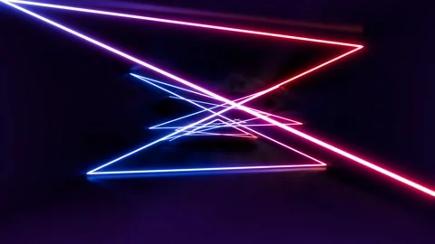 Red and blue laser rays tunnel Stock Footage 279017157