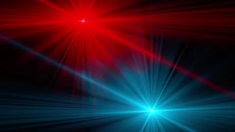 Red and Blue Light Rays Effect on Dark Background Stock Footage 309452714