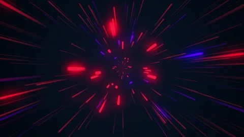 Red and blue light streaks explosion. Stock Footage 332106524