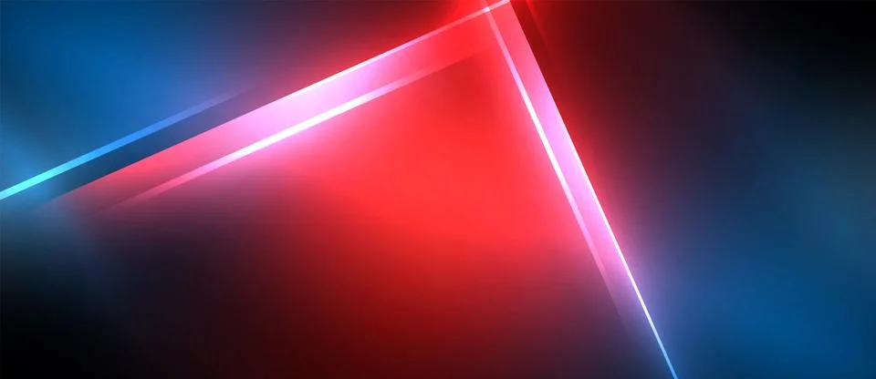 Red and blue lights create colorful visual effects on a dark background Stock Illustration