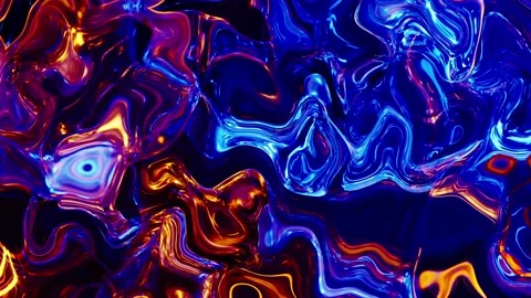 Red and Blue Liquid Flow. Smooth and organic liquid flows in shades of red and Stock Footage 235736910