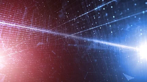 Red and blue loop digital technology lines and dots motion network Vídeo Stock 346390466