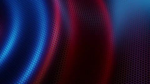 Red And Blue Minimal Background With Wavy Hexagons Video stock 216582540