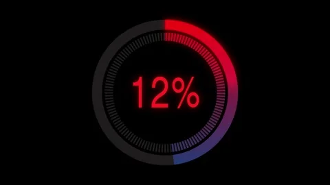 Red and Blue Neon Glow Circular Progress Bar Loading Animation 0 to 25 Percent Stock Footage 337035190