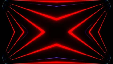 Red and Blue Neon Light in Frame Kaleidoscope Background VJ Loop in 4K Stock Footage 333963833