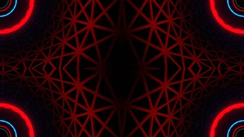 Red and Blue Neon Light Grate Kaleidoscope Background VJ Loop in 4K Stockbeeldmateriaal 339698925