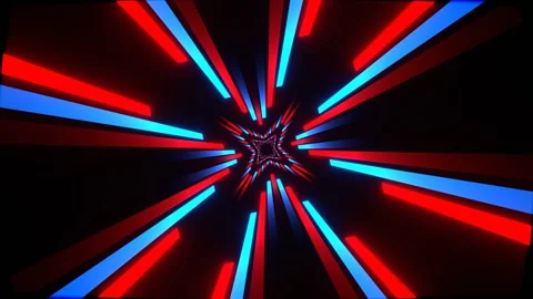 Red and Blue Neon Lines Move Alternately Background VJ Loop in 4K Stock Footage 306366204