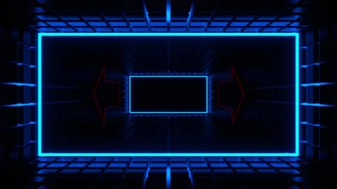 Red and Blue Neon Pointer Arrow Tunnel Background VJ Loop in 4K Stock Footage 281495119