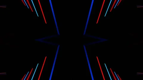 Red and Blue Neon Rays Moving Kaleidoscope Background VJ Loop in 4K Stock Footage 336482238