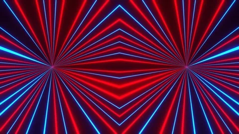 Red and Blue Neon Rays Circular Movement Background VJ Loop in 4K Vídeos de archivo 343271688